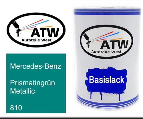 Mercedes-Benz, Prismatingrün Metallic, 810: 500ml Lackdose, von ATW Autoteile West.